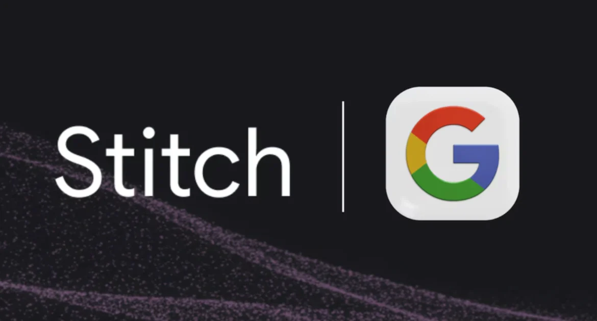 The official logo for Google Stitch, Google’s new AI-powered UI/UX design assistant. Google Stitch logo with abstract design elements.